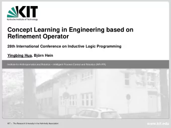 Concept Learning in Engineering based on  Refinement Operator  28th International Conference on