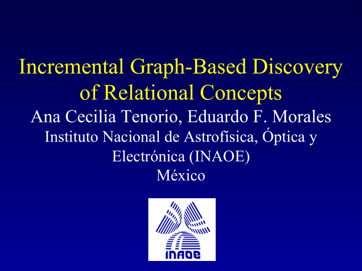 incremental graph based discovery of relational concepts