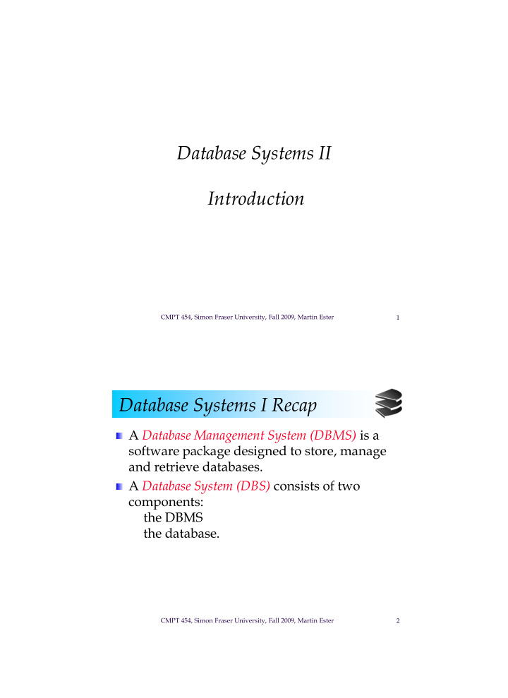 database systems ii