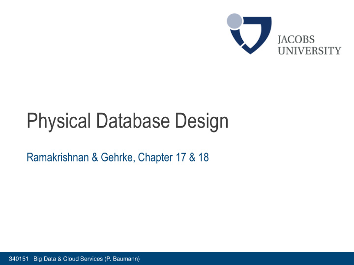 physical database design