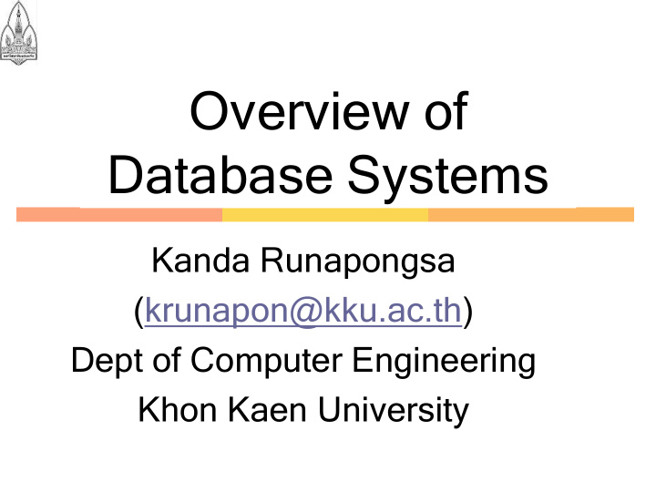 overview of database systems