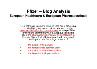 Pfizer  Blog Analysis  European Healthcare &amp; European Pharmaceuticals   analysis of