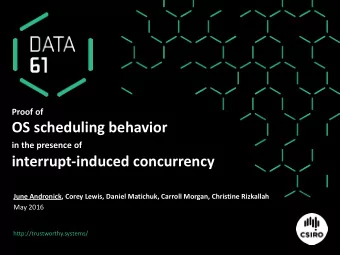 OS scheduling behavior in the presence of  interrupt-induced concurrency  June Andronick, Corey
