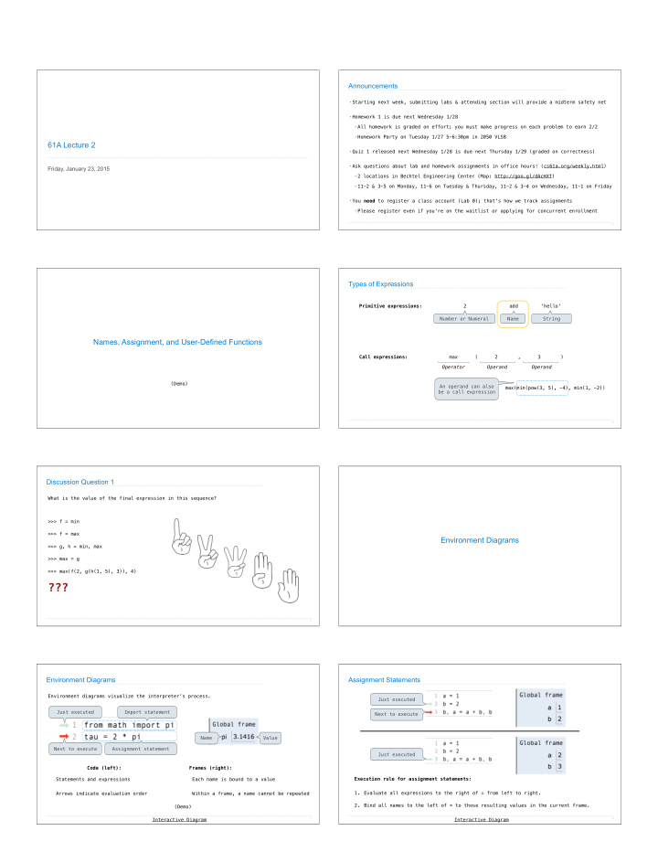 5 environment diagrams assignment statements environment