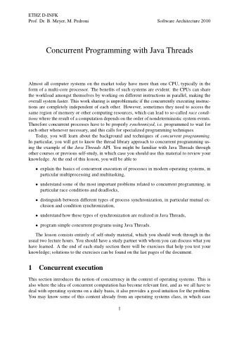 Concurrent Programming with Java Threads  Almost all computer systems on the market today have more