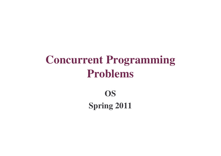 concurrent programming problems