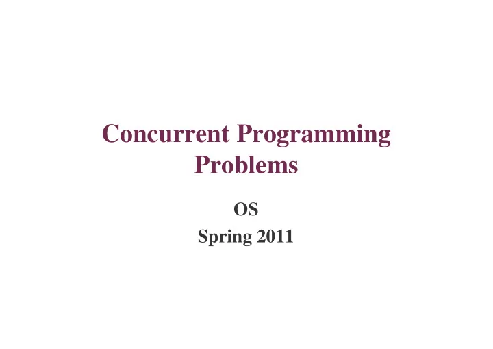 concurrent programming problems