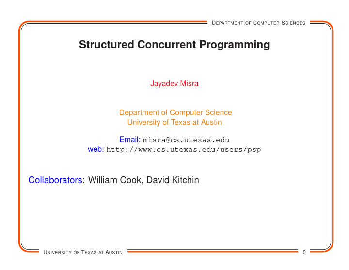 structured concurrent programming
