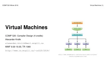 Virtual Machines  COMP 520: Compiler Design (4 credits)  Alexander Krolik