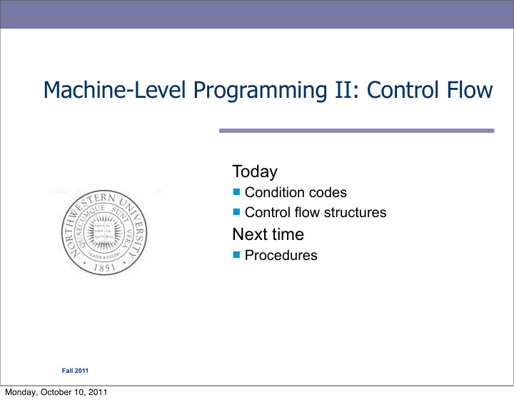 machine level programming ii control flow