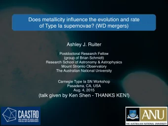 Does metallicity influence the evolution and rate  of Type Ia supernovae? (WD mergers)  Ashley J.
