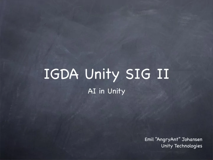 igda unity sig ii