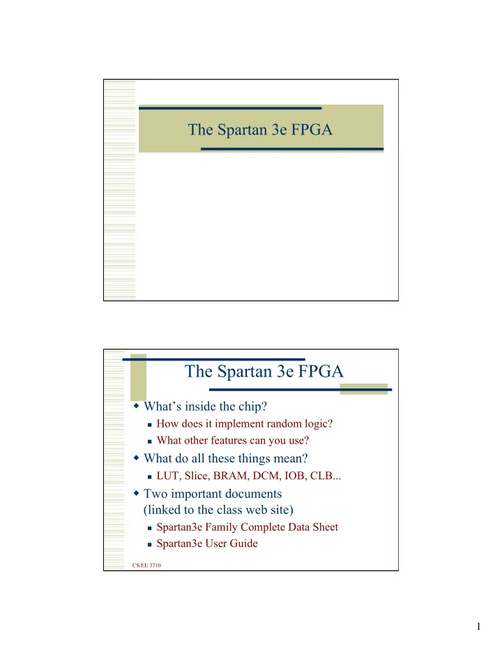 the spartan 3e fpga
