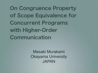On Congruence Property  of Scope Equivalence for  Concurrent Programs  with Higher-Order