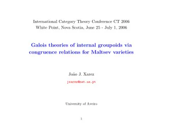 Galois theories of internal groupoids via  congruence relations for Maltsev varieties  Jo  ao J.