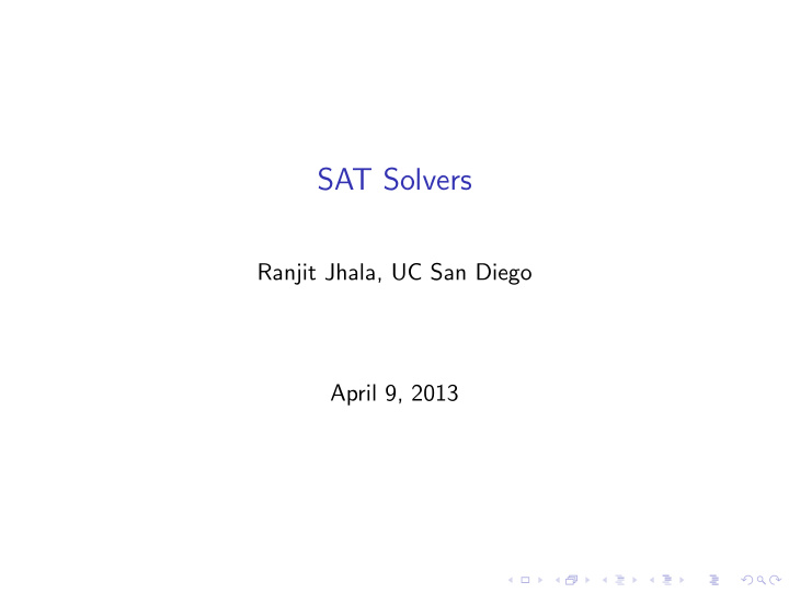 sat solvers