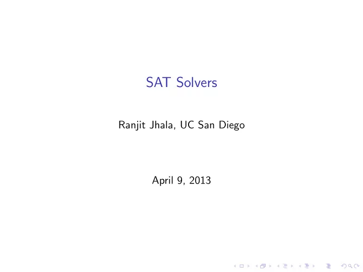 sat solvers