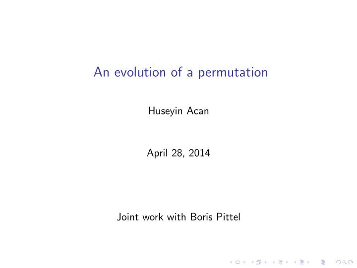 an evolution of a permutation