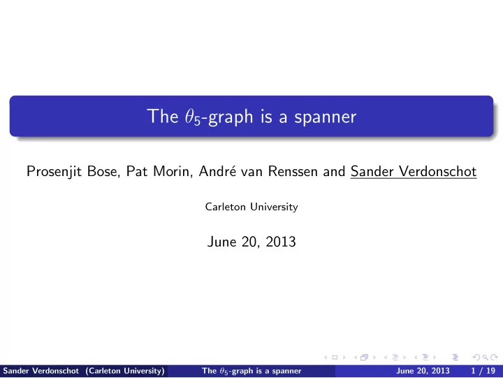 the 5 graph is a spanner