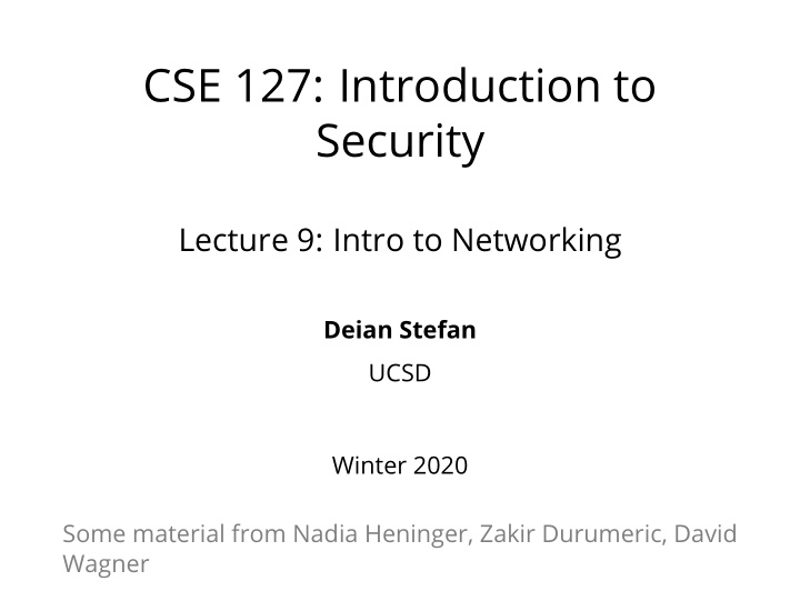 cse 127 introduction to security