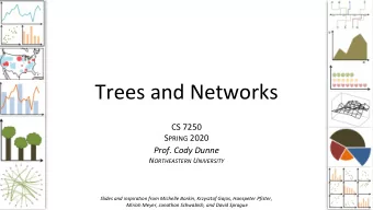 Trees and Networks  CS 7250 S PRING 2020  Prof. Cody Dunne N ORTHEASTERN U NIVERSITY  Slides and