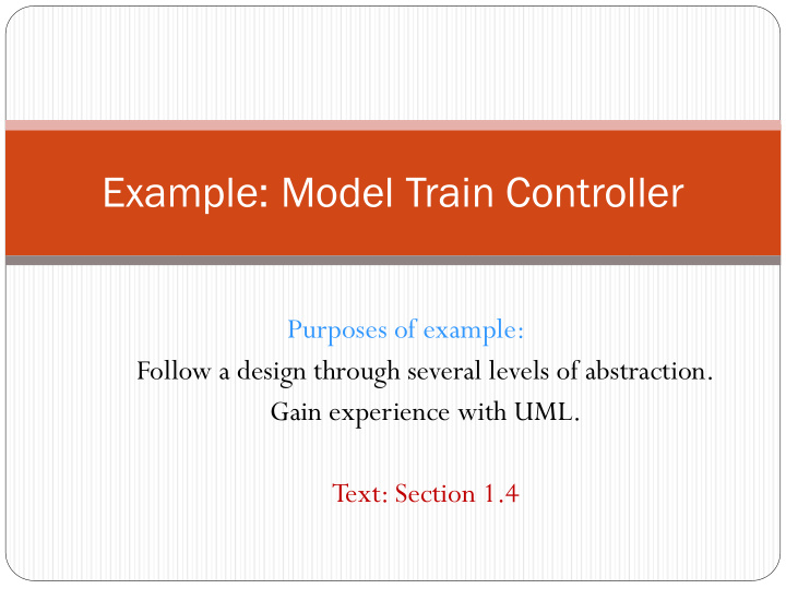 example model train controller