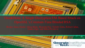 One&amp;Done: A Single-Decryption EM-Based Attack on  OpenSSLs Constant-Time Blinded RSA  Monjur