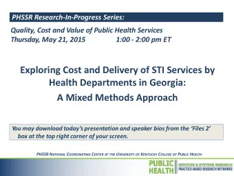 Health Departments in Georgia:  A Mixed Methods Approach  Y ou may download today  s