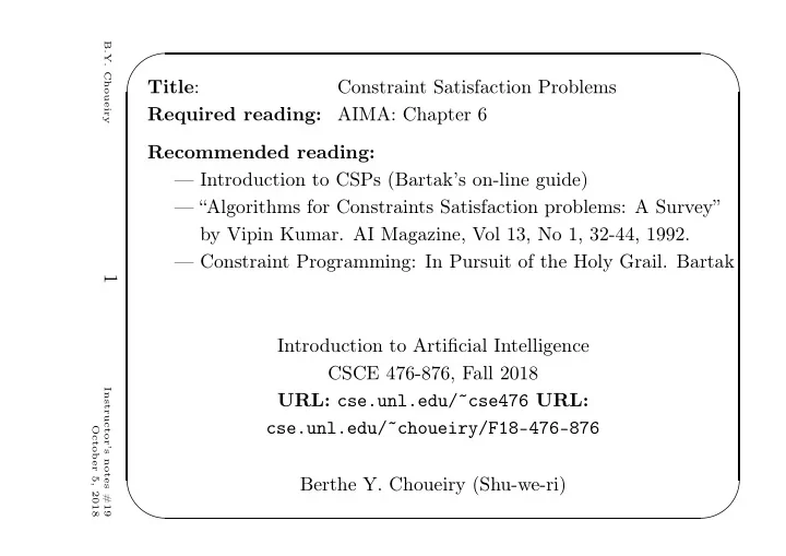 title constraint satisfaction problems aima chapter 6