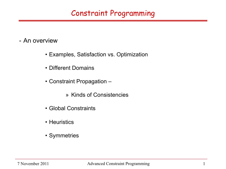 constraint programming