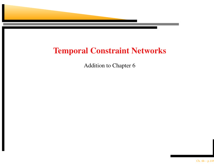 temporal constraint networks