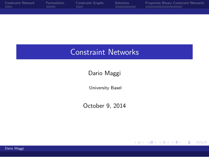 constraint networks