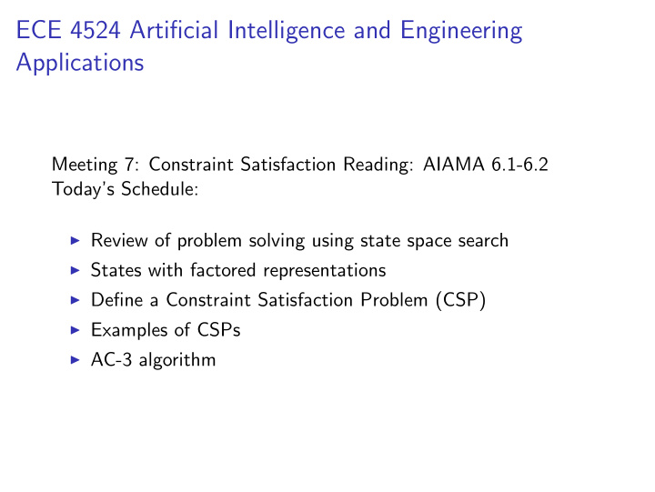 ece 4524 artificial intelligence and engineering