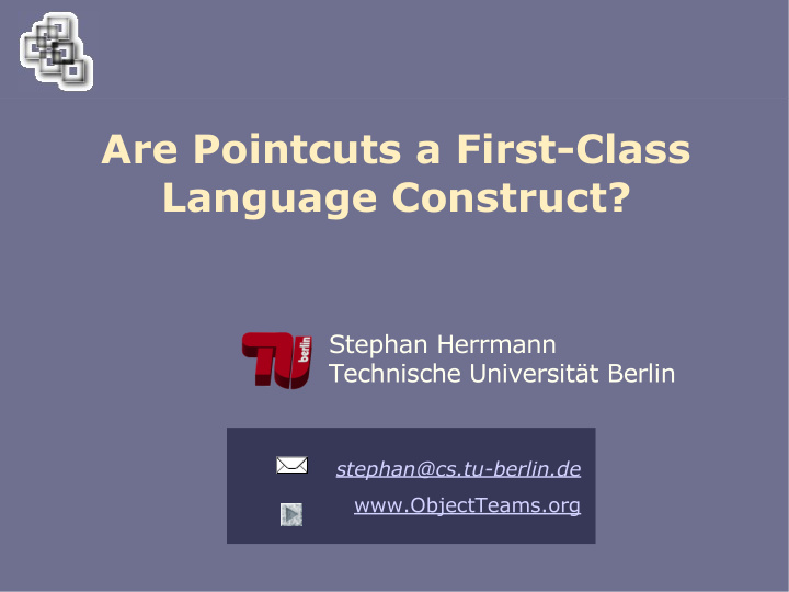 are pointcuts a first class language construct