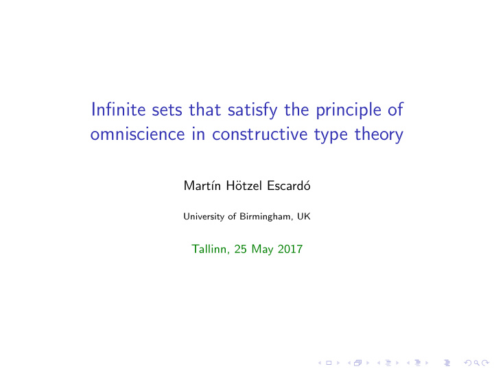 infinite sets that satisfy the principle of omniscience