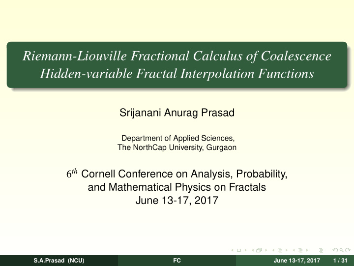 riemann liouville fractional calculus of coalescence