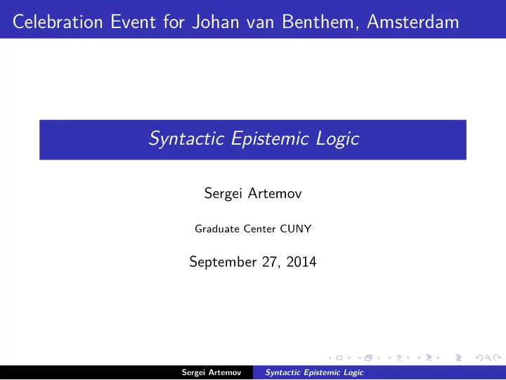 celebration event for johan van benthem amsterdam