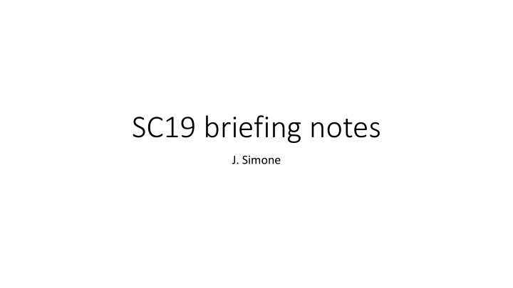 sc19 briefing notes