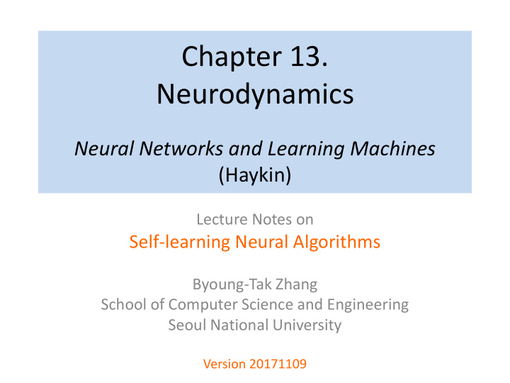 chapter 13 neurodynamics
