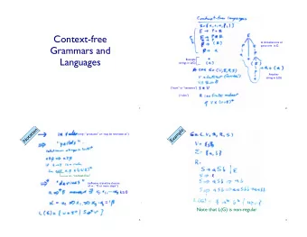 Context-free A derivation tree or parse tree in G  Grammars and  Languages  Example  strings in