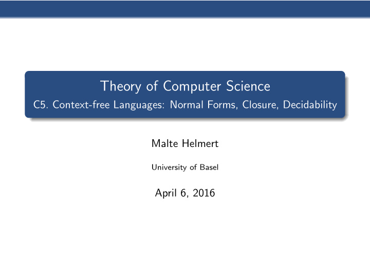 theory of computer science