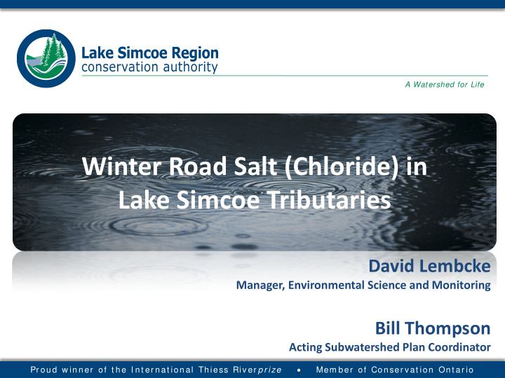 winter road salt chloride in lake simcoe tributaries