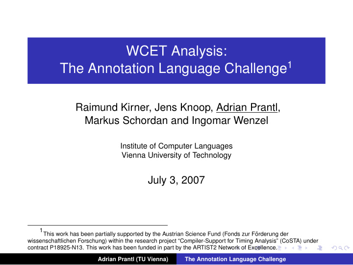 wcet analysis