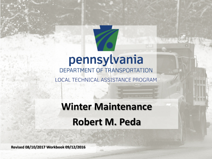 winter maintenance robert m peda
