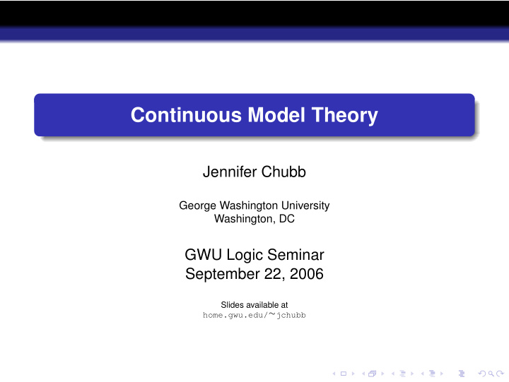continuous model theory