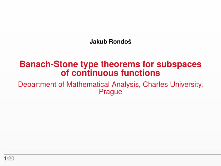 banach stone type theorems for subspaces of continuous