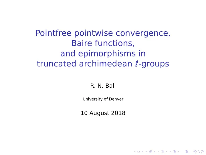 pointfree pointwise convergence baire functions and