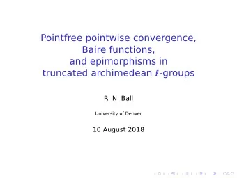 Pointfree pointwise convergence,  Baire functions,  and epimorphisms in truncated archimedean