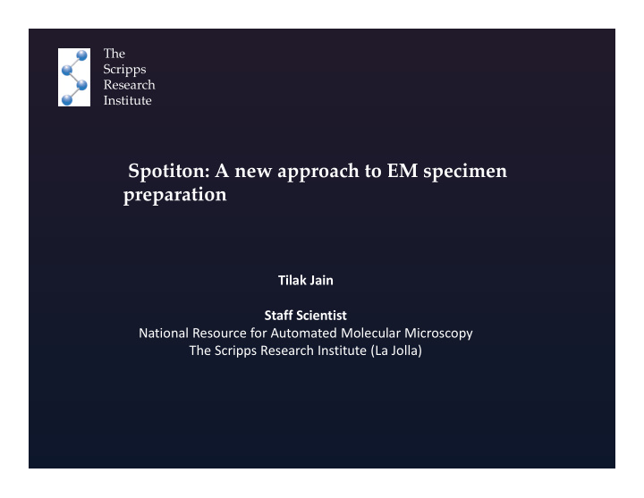 spotiton a new approach to em specimen preparation