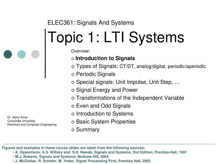 topic 1 lti systems